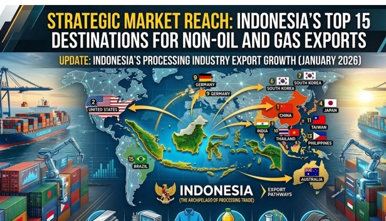 Strategic Market Reach: Indonesia&rsquo;s Top 15 Destinations for Non-Oil and Gas Exports